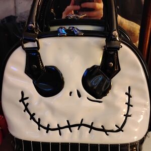 Loungefly White and Black Nightmare Face Satchel